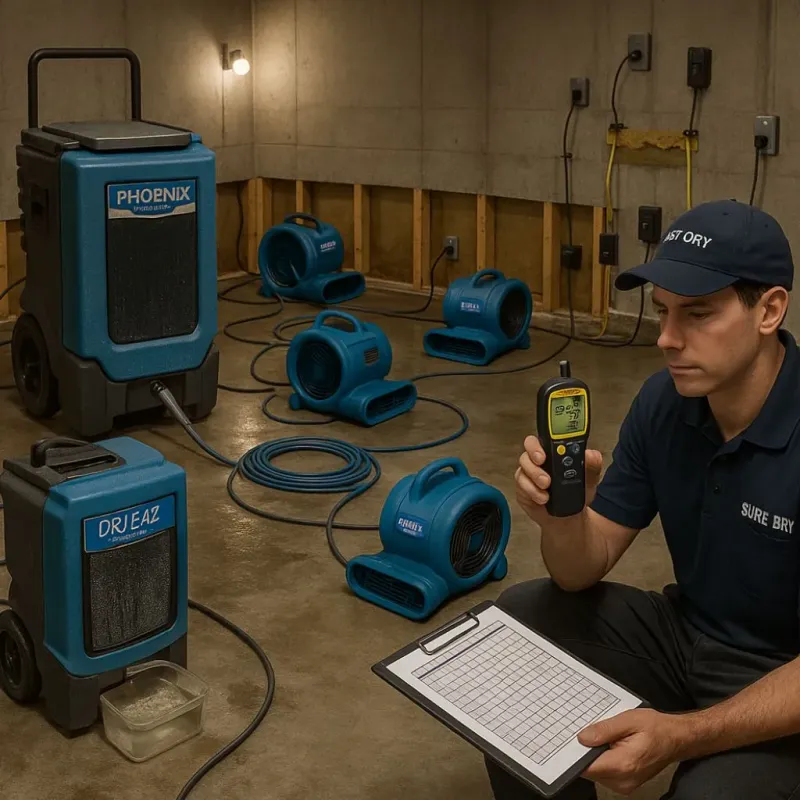 Structural Drying and Dehumidification process in Le Center, MN